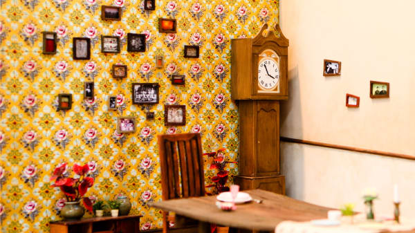 Image of a room with grandfather clock