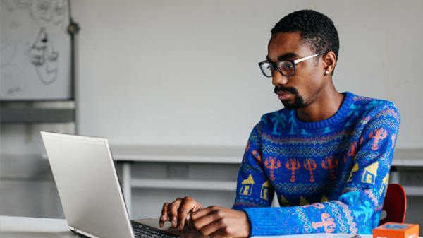 Student on laptop