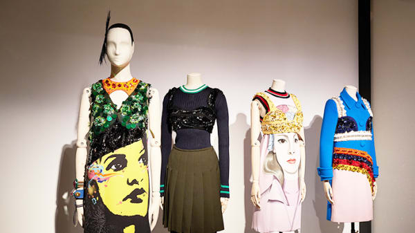 4 mannequins displaying fashion in The Vulgar exhibition