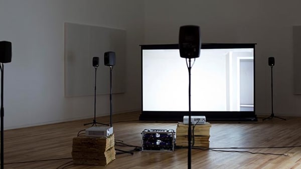 Image of a video art installation by Hannah Rickards