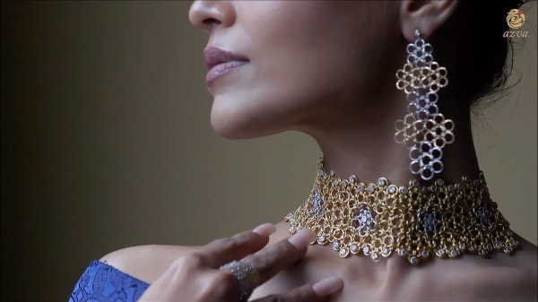 Model wearing Azva jewellery