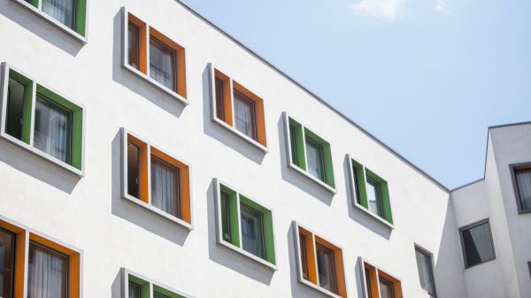Exterior shot of Emily Bowes Court hall of residence