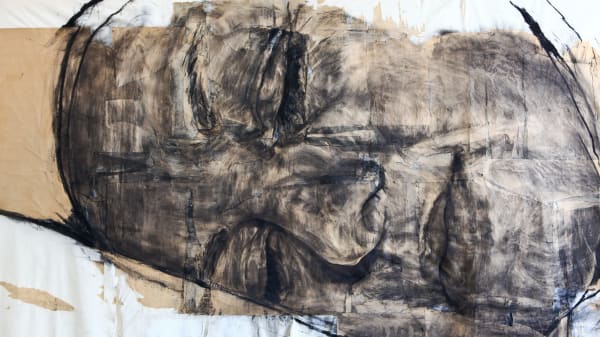 A drawing of a woman's face