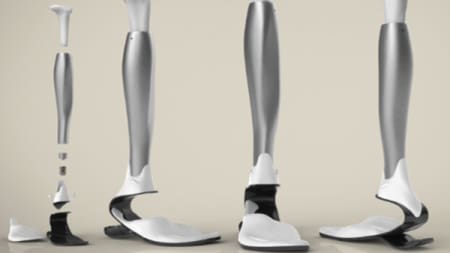 Four 3D digital models of a metal leg
