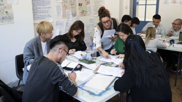 Students in a Presessional Academic English classroom