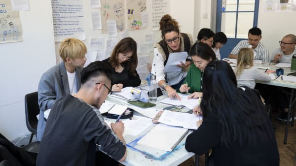 Students in a Presessional Academic English classroom