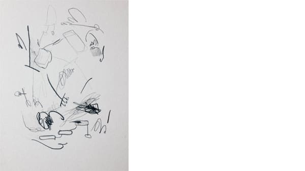 Black drawings on white paper