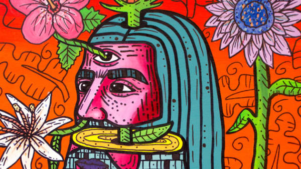 Brightly coloured painting
