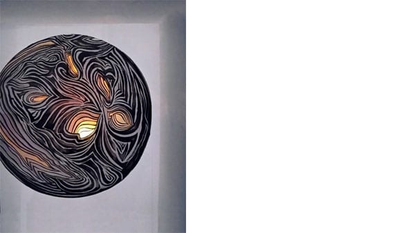 A black circle with patterns of light in it