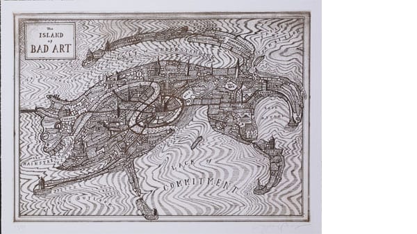 A map showing bad art tropes as locations