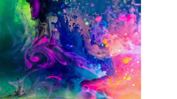 A blue, pink and purple swirling abstract image