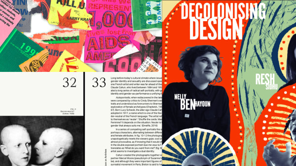 A collage of different works from print to illustration and photography