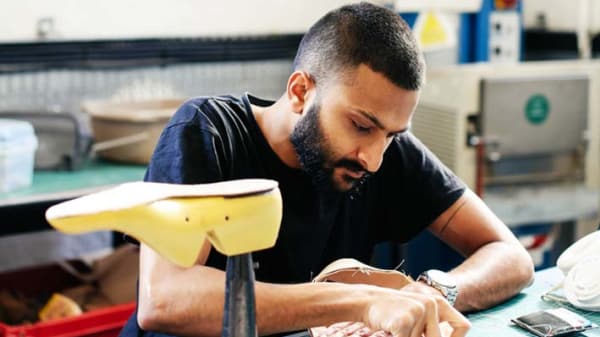Student Tarun Oblum at work, BA (Hons) Cordwainers Footwear: Product Design and Innovation, London College of Fashion