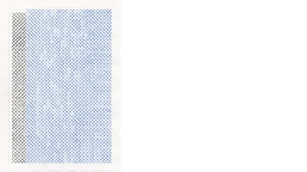 Black and blue crosses on paper