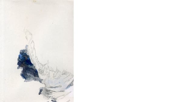 A pencil and gouache drawing on paper