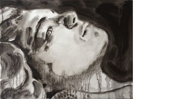 A painting of a woman's face