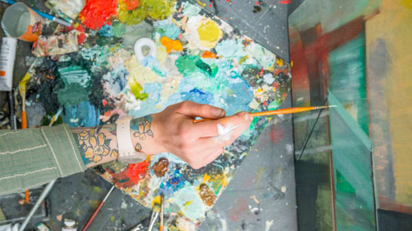 Student painting