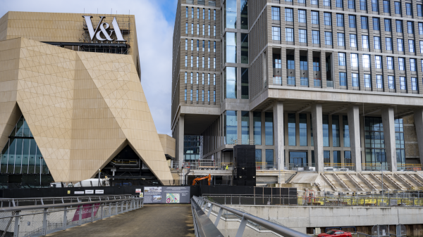 East Bank and V&A building exteriors, Tony Lall-Chopra Technical Co-ordinator Stratford D&D at LCF.