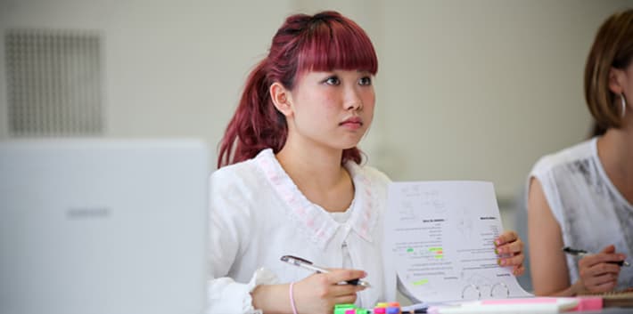 Student taking a Progress test