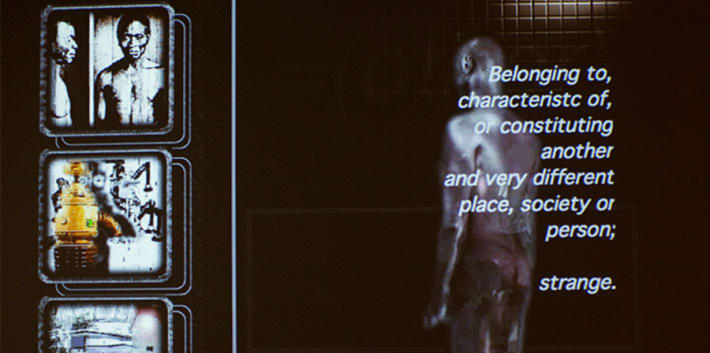 A film still taken from the exhibition Ghosts: Keith Piper and Roshini Kempadoo