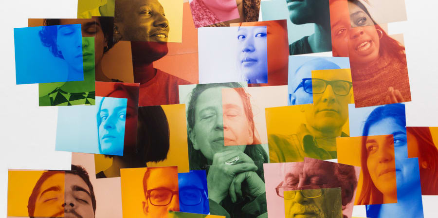 Collage of people's portraits