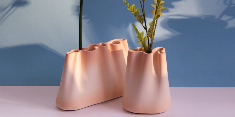 pink vase on pink background