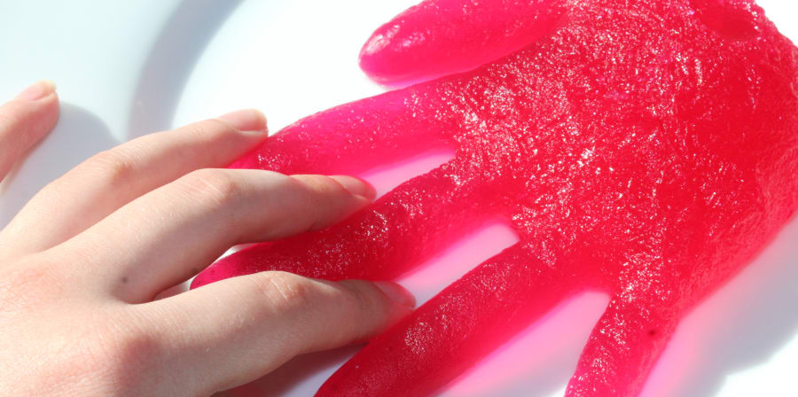 Jelly moulded in a hand-shape