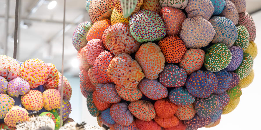 Installation made of colourful materials