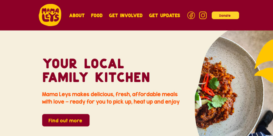 Image of a website design for healthy food
