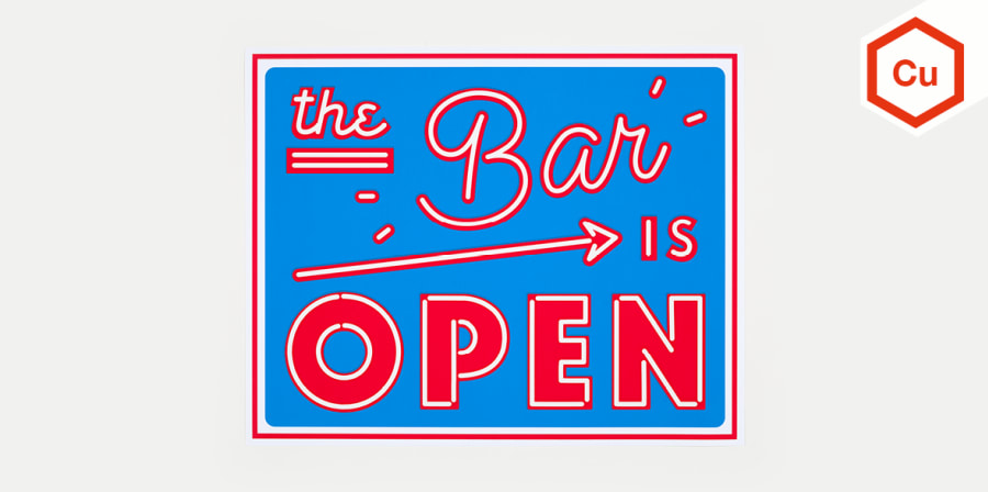 The Bar is Open sign