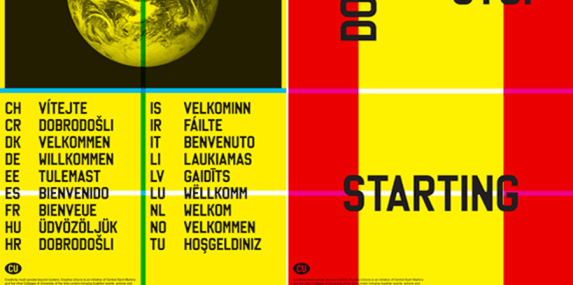 Yellow and red poster with German text on it