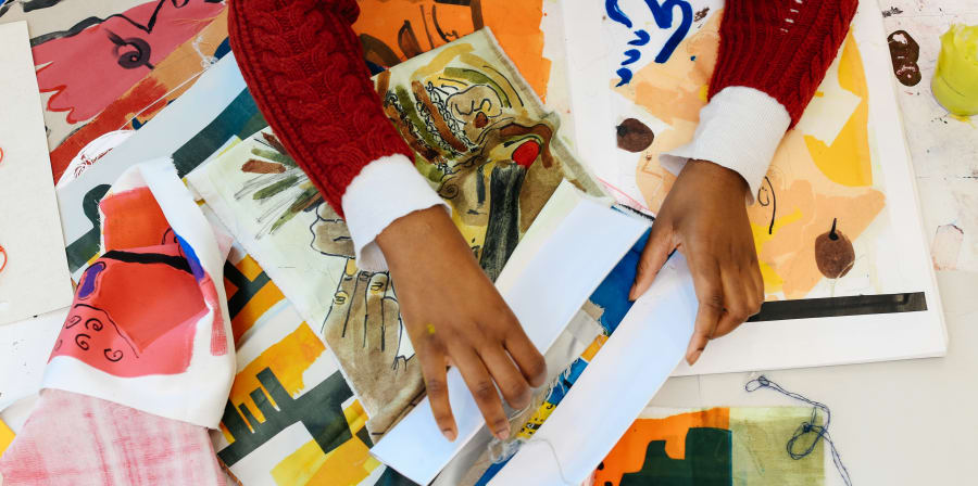 Student's handling work from textiles portfolio
