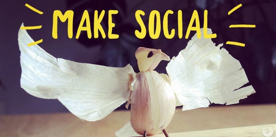 Bird created from food scraps for MAKE Social project