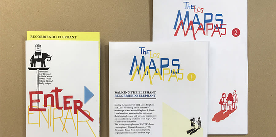A flat lay photograph of 3 illustrated pamphlets