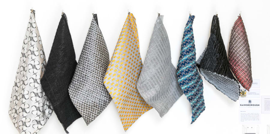Fabric hanging on display