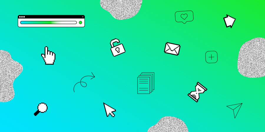 Green background with white mouse pointer graphic