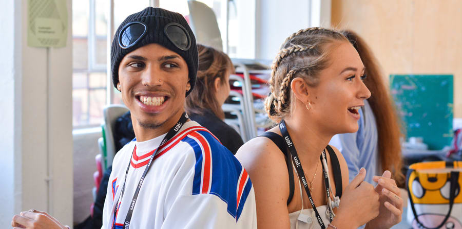 Two UAL Insights students during a classroom session