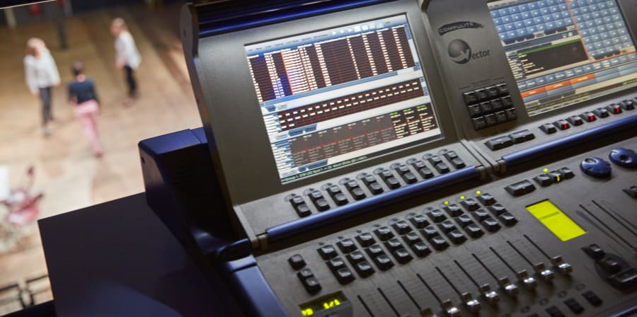 Theatre lighting desk at Wimbledon College of Arts.