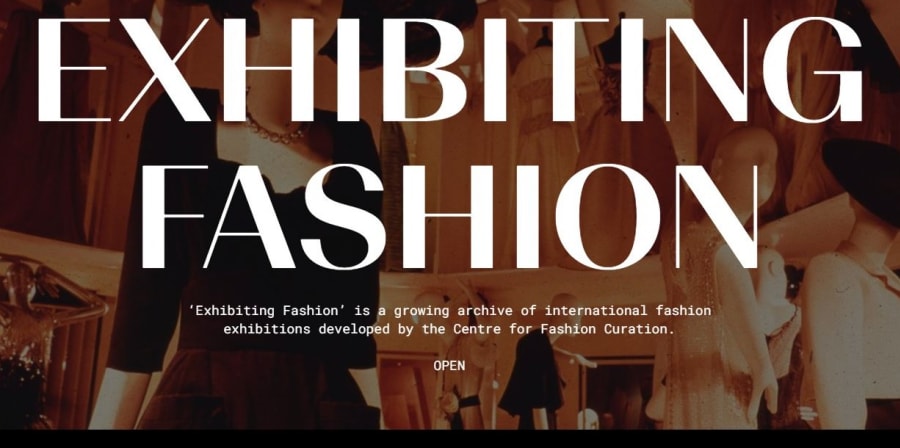 screen shot of exhibiting fashion website