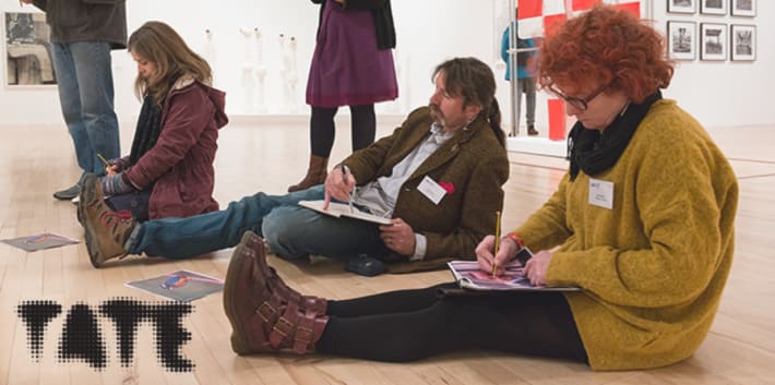 Students sketching in Tate gallery