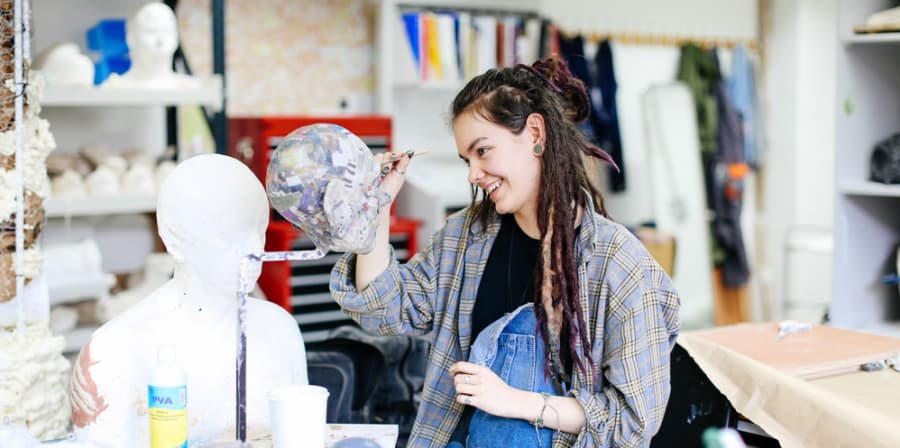 Student sculpting in LCF studio