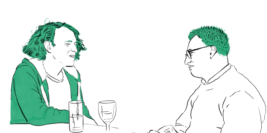Mentor talking to a mentee