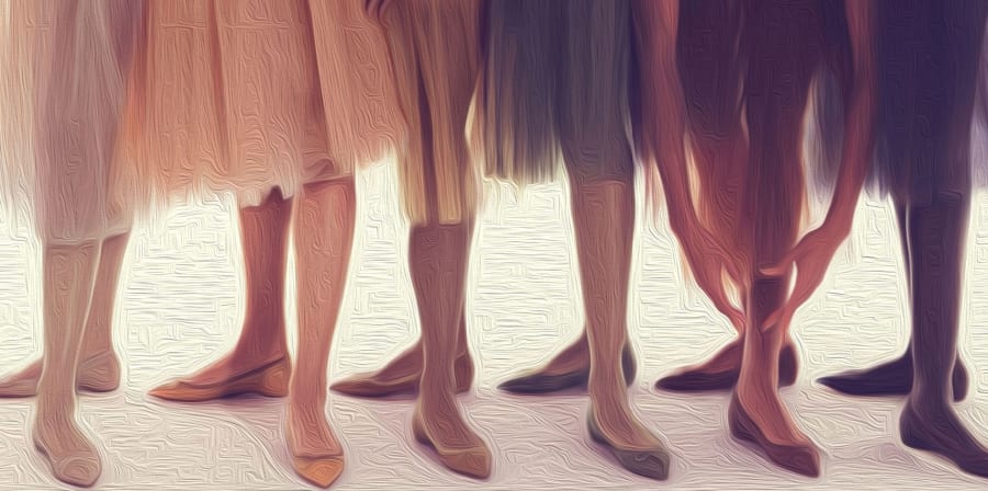 ballerinas in various nude shades