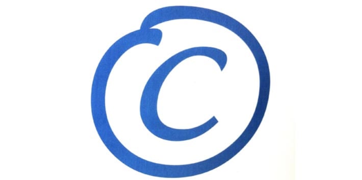 A blue copyright symbol