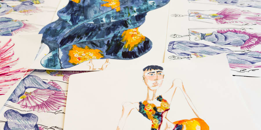 Colorful fashion illustrations
