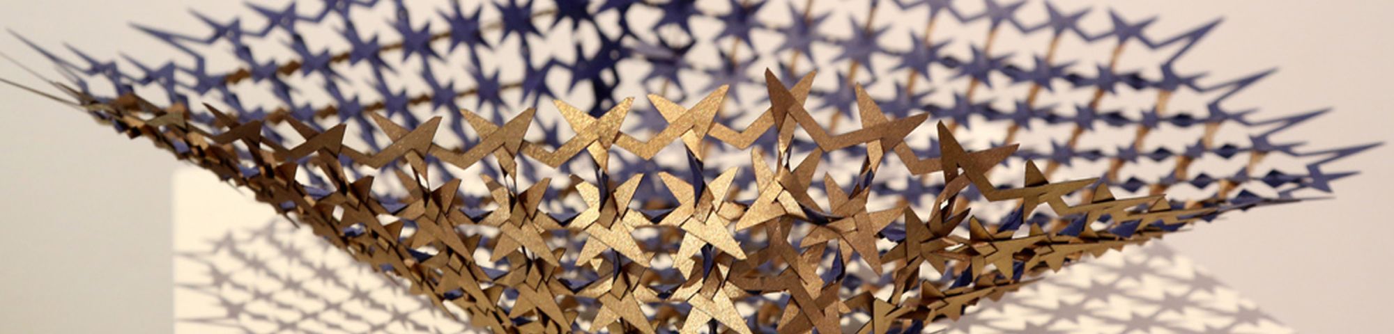 Close-up shot of a bowl made-up of metal stars