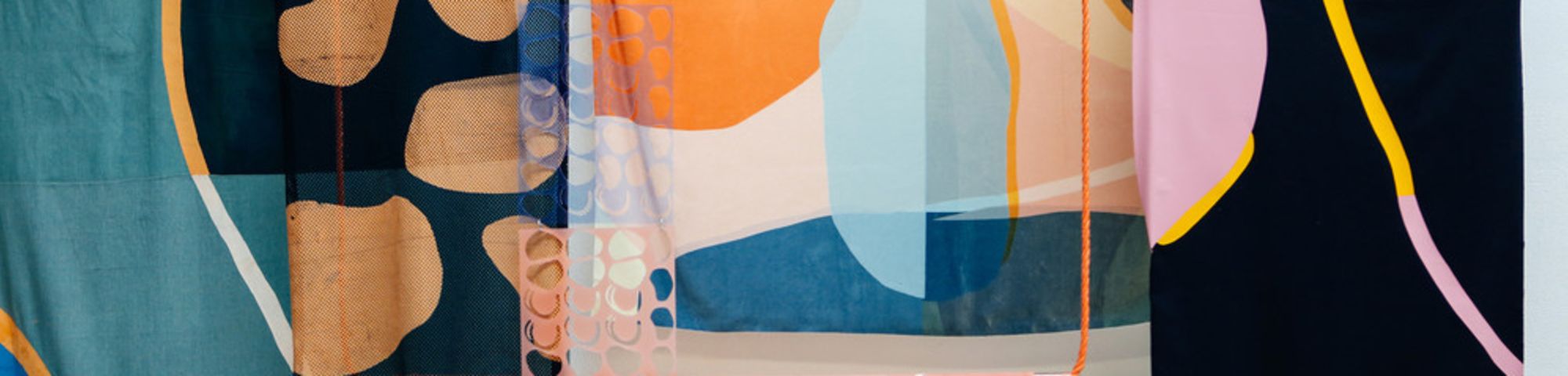 abstract pattern on hanging textiles