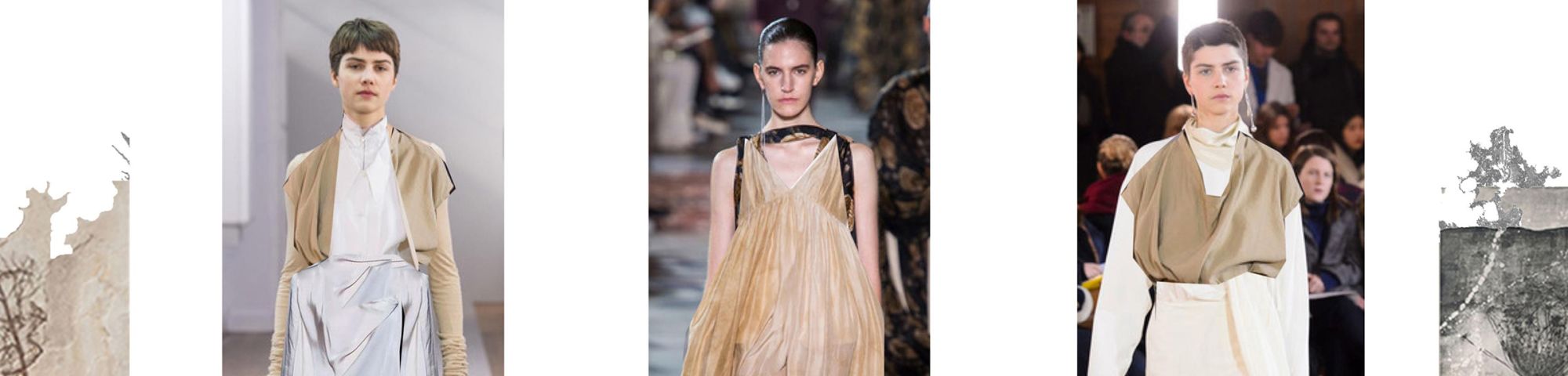 3 outfits made with seaweed as the main material