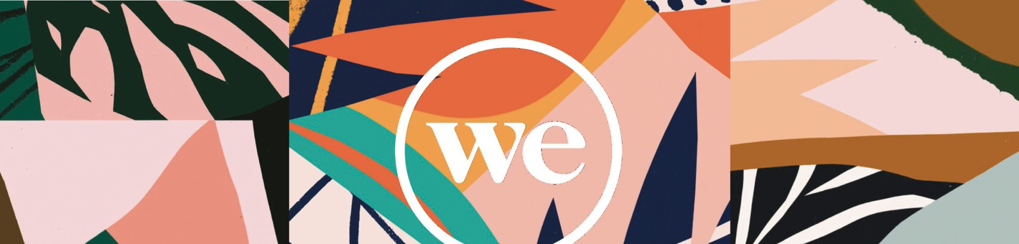 We Work Logo with colourful background
