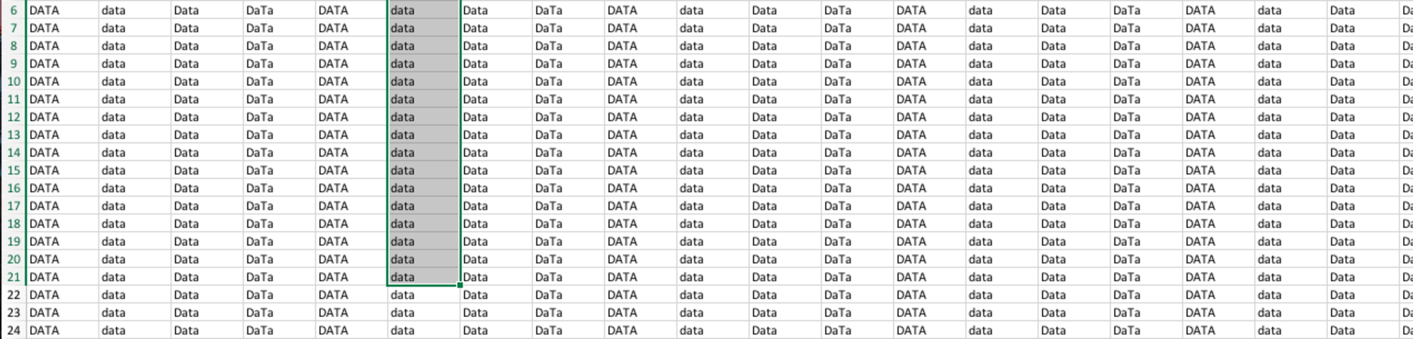 data selection.